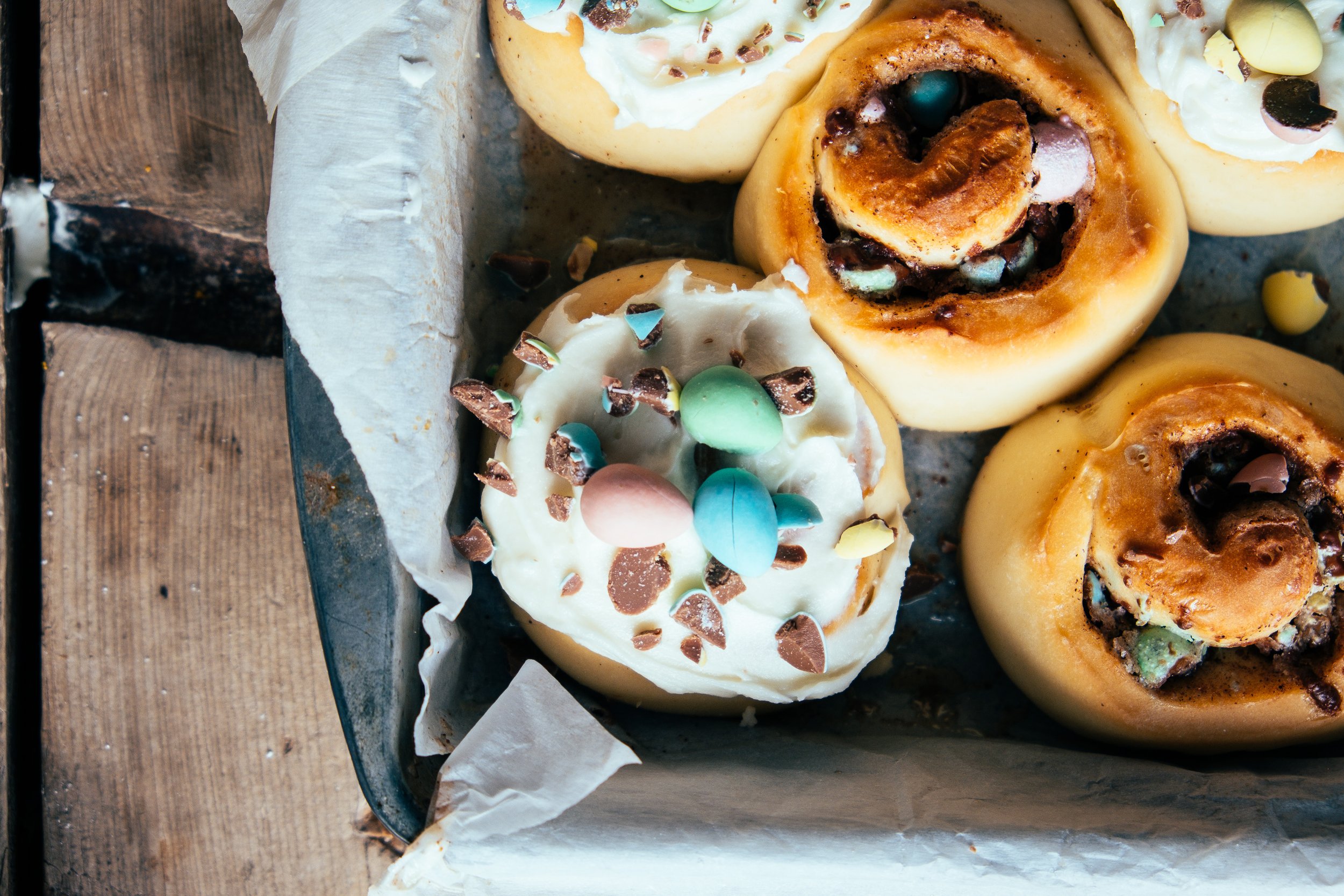 mini egg cinnamon rolls (small batch &amp; regular options)