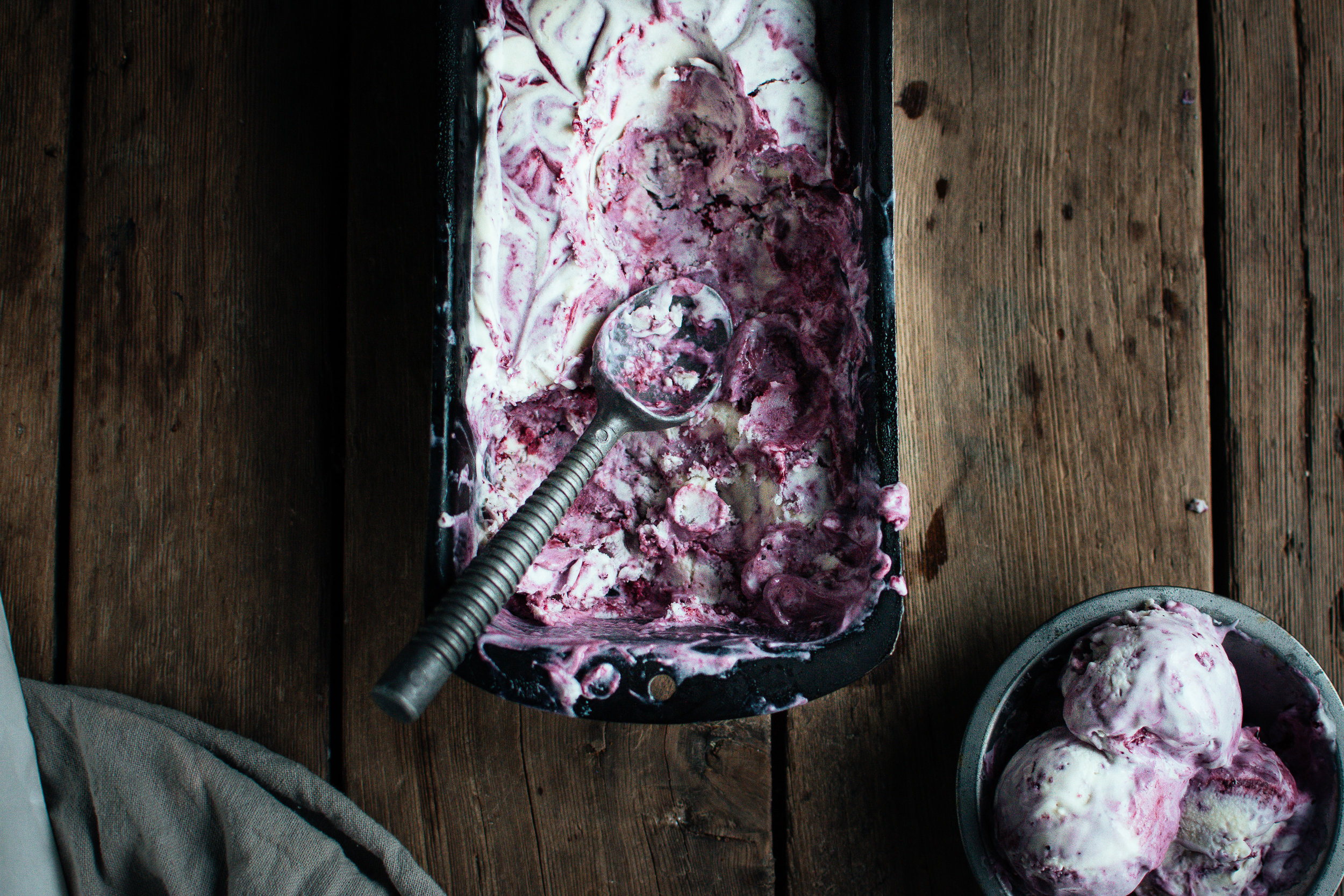 no churn blueberry ice cream
